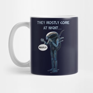 Aliens 1986 movie quote - "They mostly come at night, mostly" MORE CONTRAST Mug